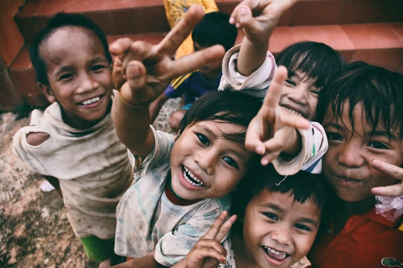 Happy children enjoying their time outdoors